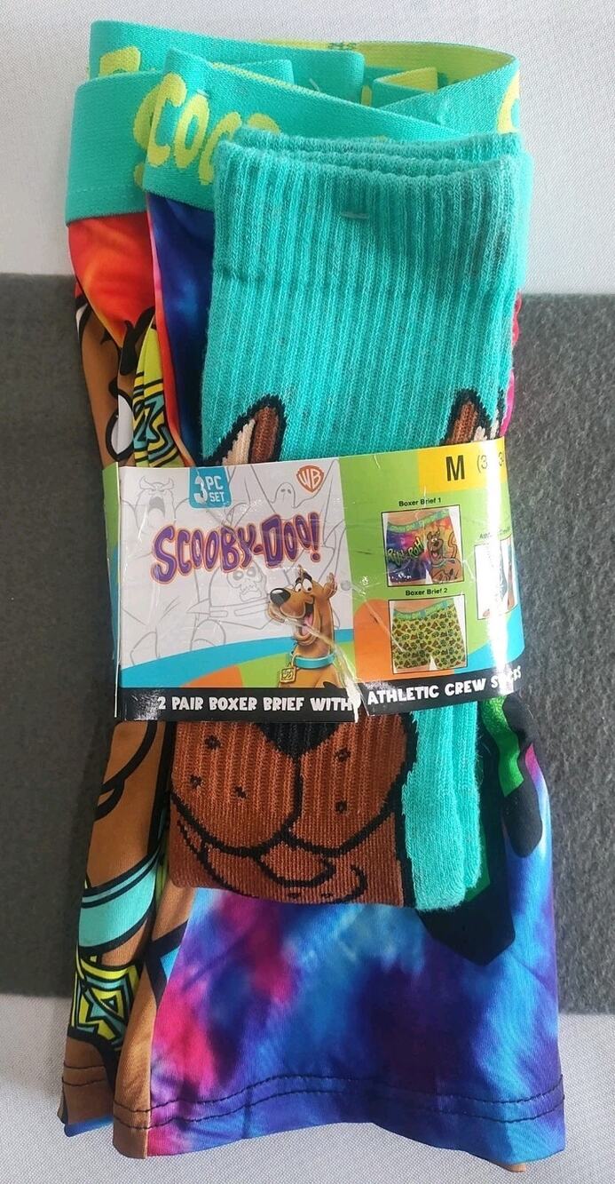 Scooby-Doo Men's Character 2-Pack Boxer Brief and Crew Sock Set Size M